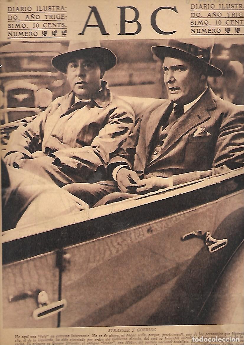 Coleccionismo de Revistas y Peri&oacute;dicos: PERIODICO ABC MADRID-SEVILLA 6 DE JULIO DE 1934 N&ordm;9708 STRASSER Y GOERING.A-ABC-0454
