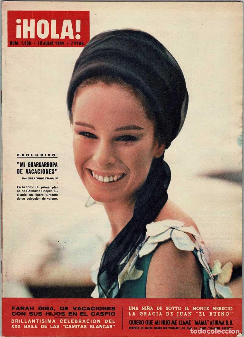 Coleccionismo de revistas y peri&oacute;dicos: Revista Hola N&ordm; 1038. 18 julio 1964. Juan el Bueno. Johny Hallyday. Farah Diba