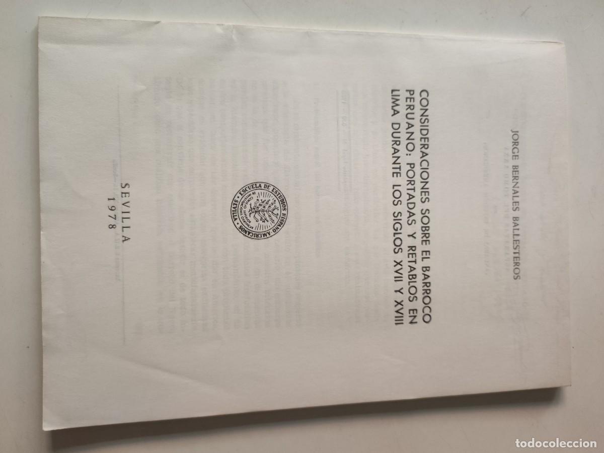 Coleccionismo de Revistas y Peri&oacute;dicos: Separata: Consideraciones sobre el barroco peruano...