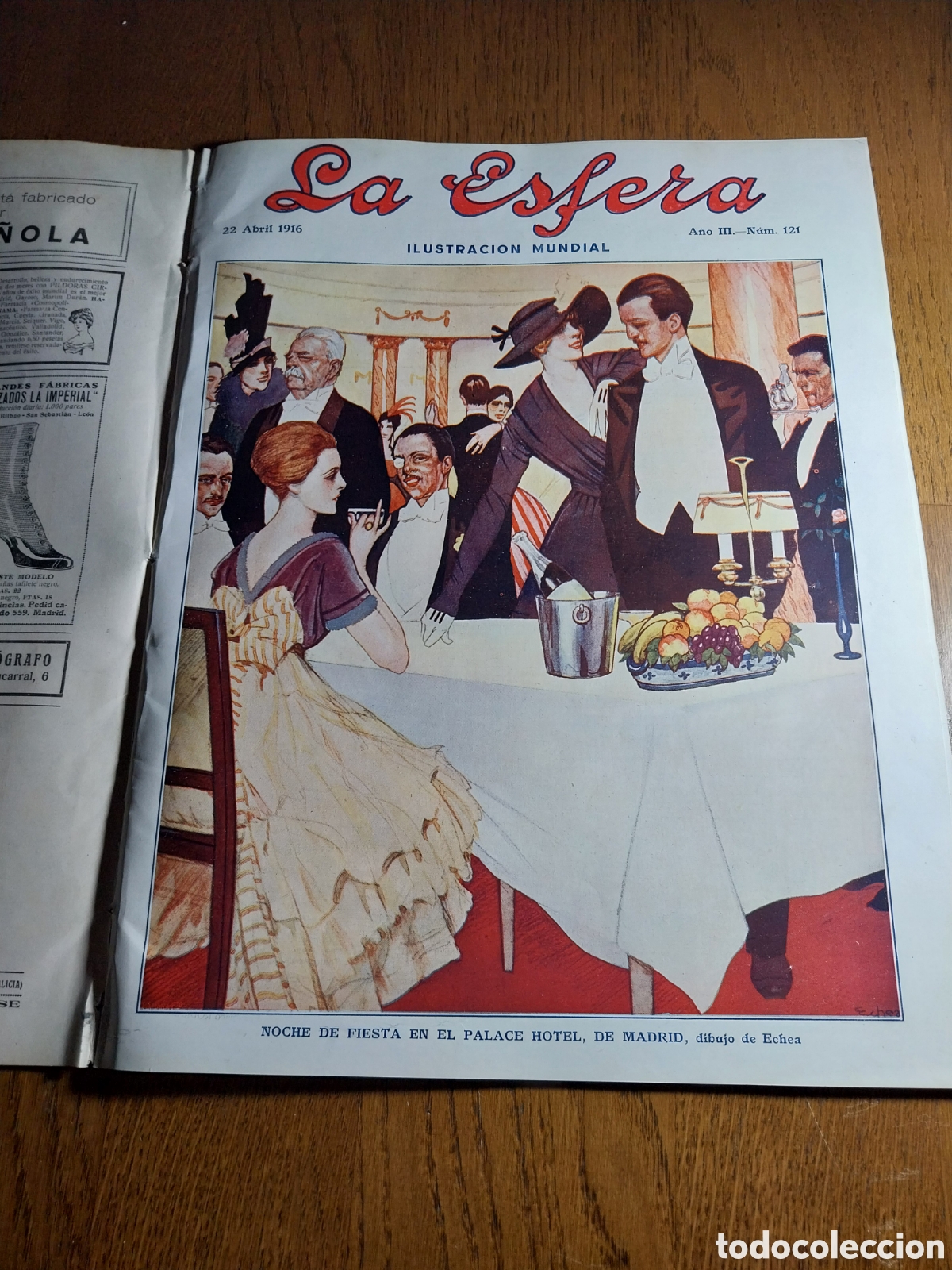 Sammeln von Zeitschriften und Zeitungen: REVISTA 1916 NUMERO DEDICADO A CERVANTES Y EL QUIJOTE.PORTADA NOCHE DE FIESTA EN EL PALACE D MADRID