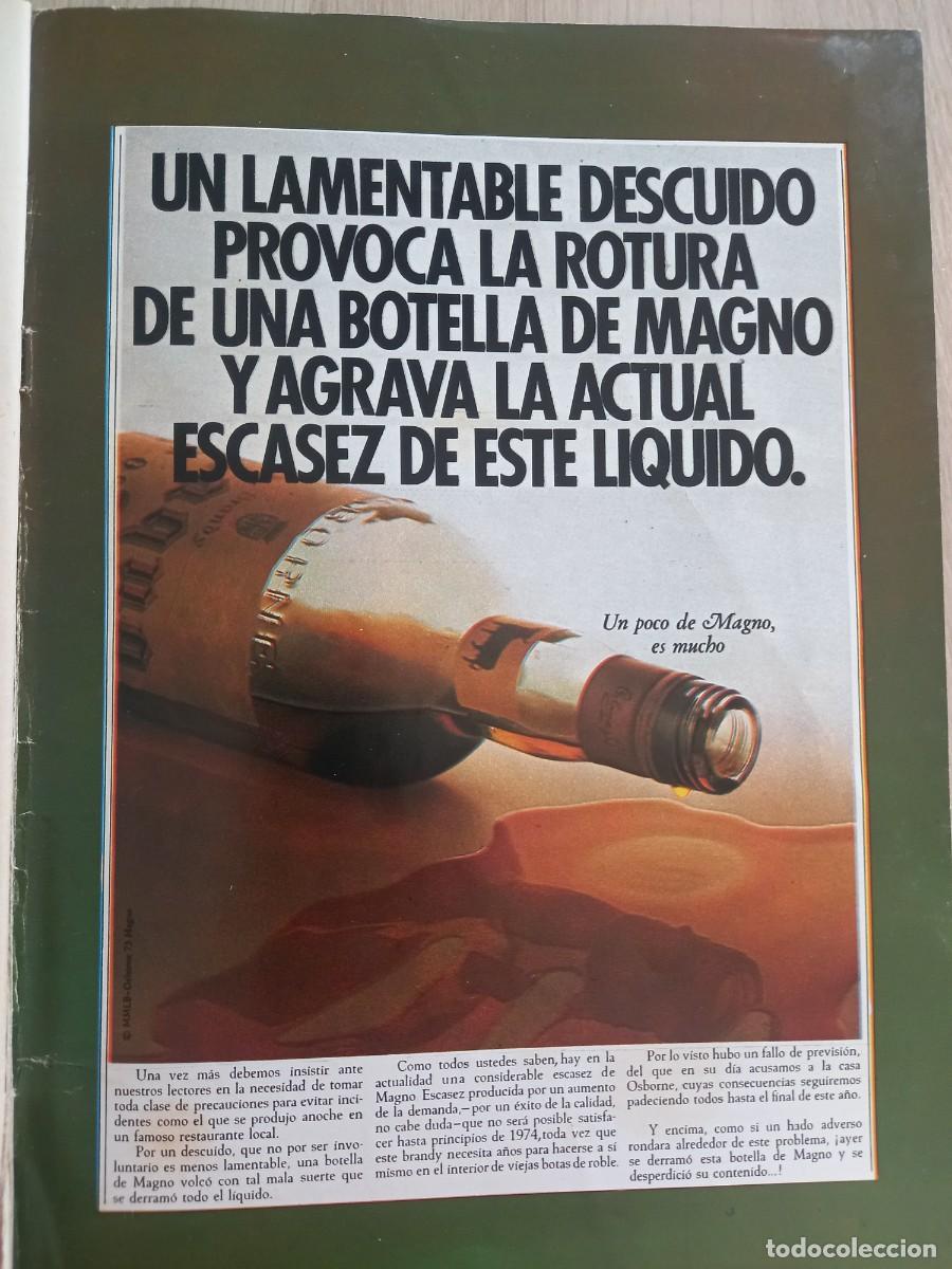 Coleccionismo de Revistas y Peri&oacute;dicos: PUBLICIDAD. ANUNCIO DE BRANDY MAGNO DE OSBORNE. EXTRA&Iacute;DO DE REVISTA MUNDO 1973