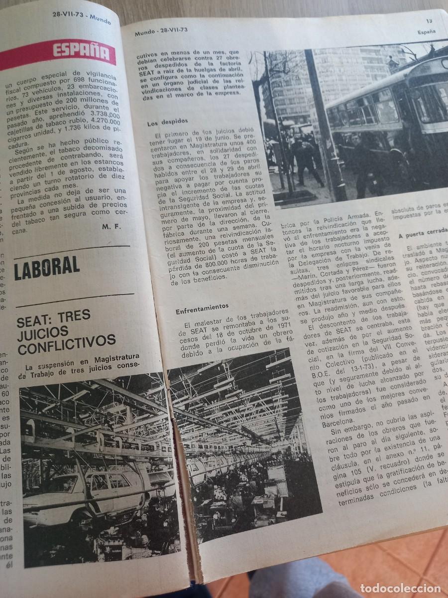 Coleccionismo de revistas y peri&oacute;dicos: SEAT: JUICIOS POR LAS HUELGAS DE ABRIL. EXTRA&Iacute;DO DE REVISTA MUNDO 1973