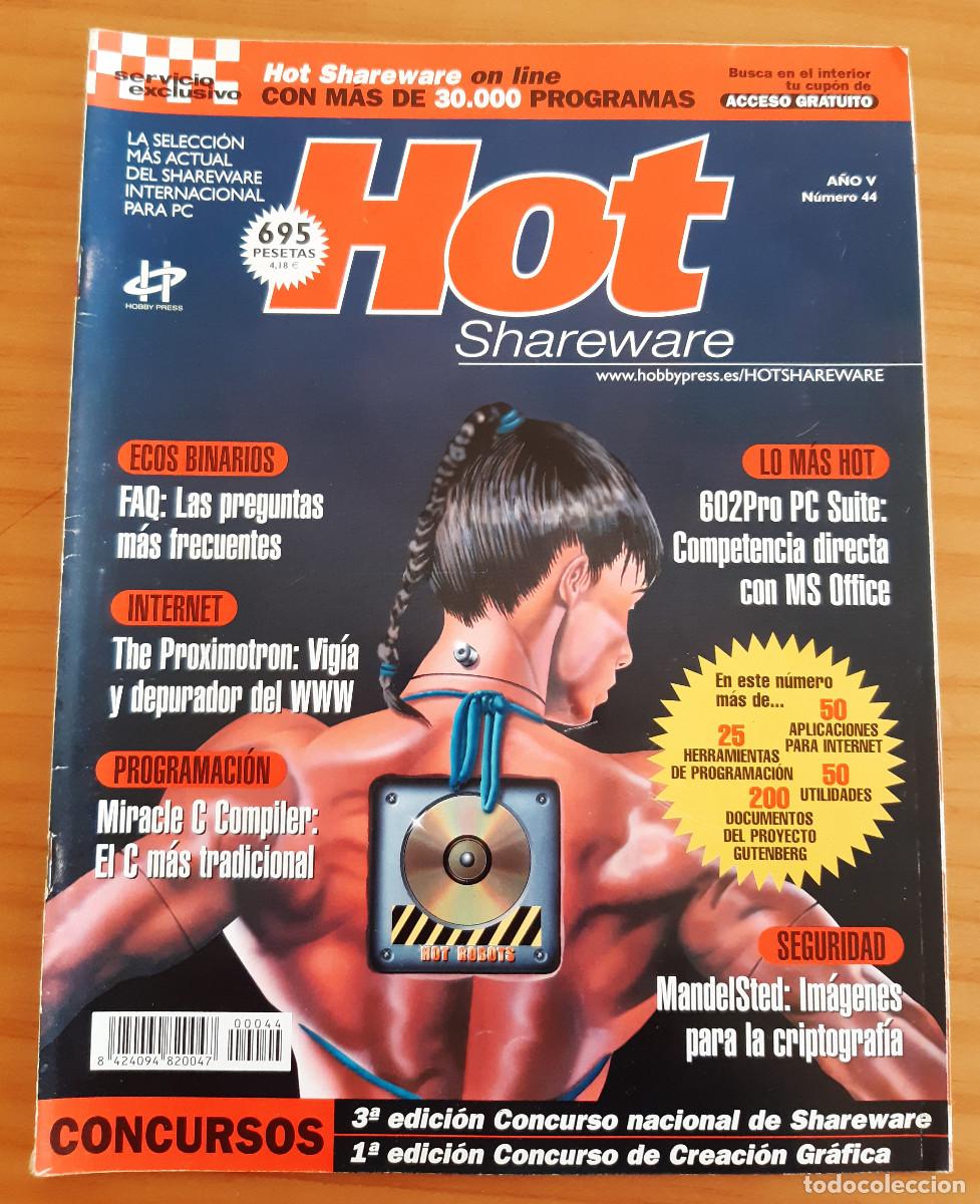 Coleccionismo de Revistas y Peri&oacute;dicos: HOT SHAREWARE - A&Ntilde;O V N&Uacute;MERO 44 - LO M&Aacute;S HOT, ECOS BINARIOS - 66 P&Aacute;GINAS - MUY BUEN ESTADO
