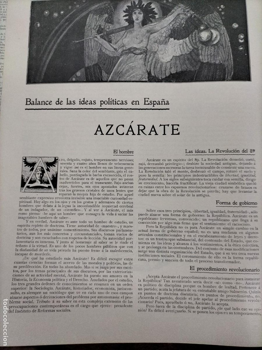 Collection Magazines and Newspapers: BALANCE DE IDEAS POLITICAS EN ESPA&Ntilde;AN AZCARATE 2 HOJAS . REVISTA A&Ntilde;O 1905