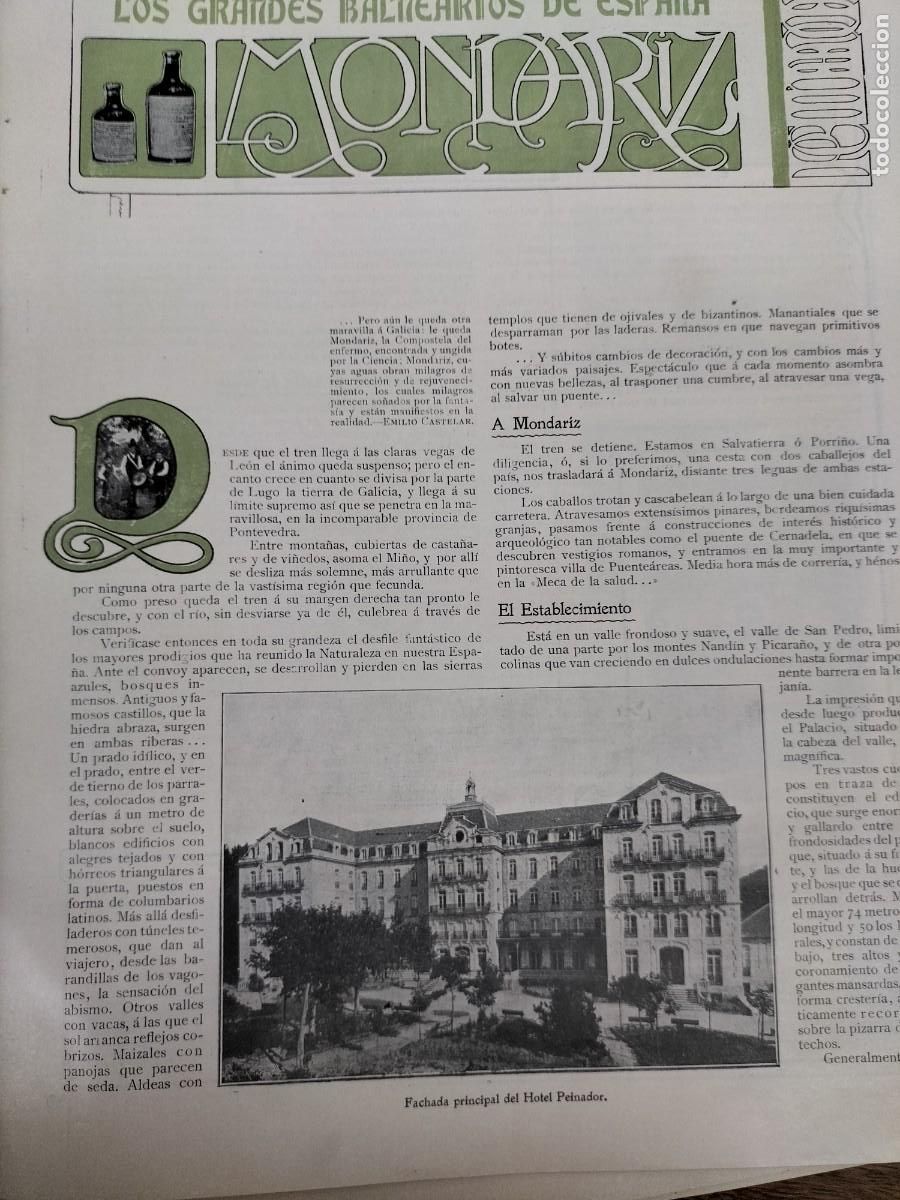Collection Magazines and Newspapers: LOS GRANDES BALNEARIOS DE ESPA&Ntilde;A MONDARIZ PONTEVEDRA 9 PAGINAS REVISTA A&Ntilde;O 1905