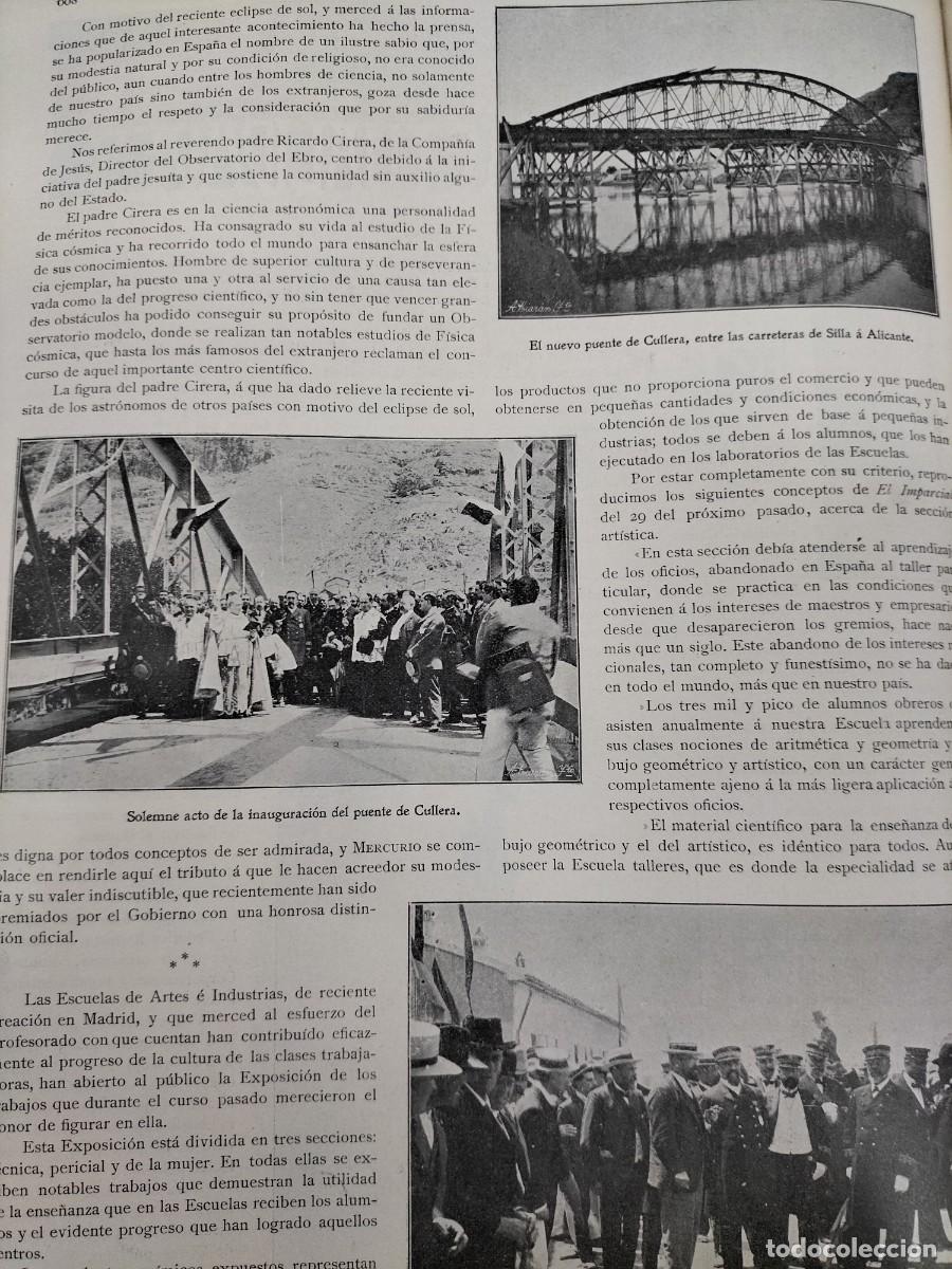 Collection Magazines and Newspapers: INAGURACION DEL PUENTE DE CULLERA CARRETERA DE SILLA A ALICANTE HOJA REVISTA A&Ntilde;O 1905