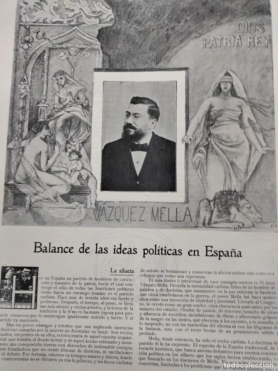Collection Magazines and Newspapers: BALANCE DE IDEAS POLITICAS EN ESPA&Ntilde;A VAZQUEZ MELLA 2 HOJAS REVISTA A&Ntilde;O 1905