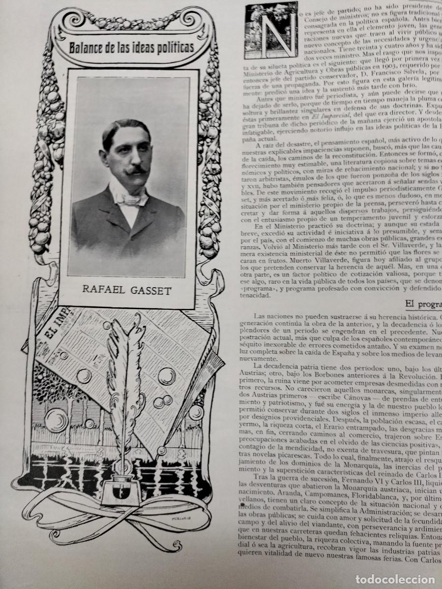 Collection Magazines and Newspapers: BALANCE DE IDEAS POLITICAS EN ESPA&Ntilde;A RAFAEL GASSET 2 HOJAS REVISTA A&Ntilde;O 1905