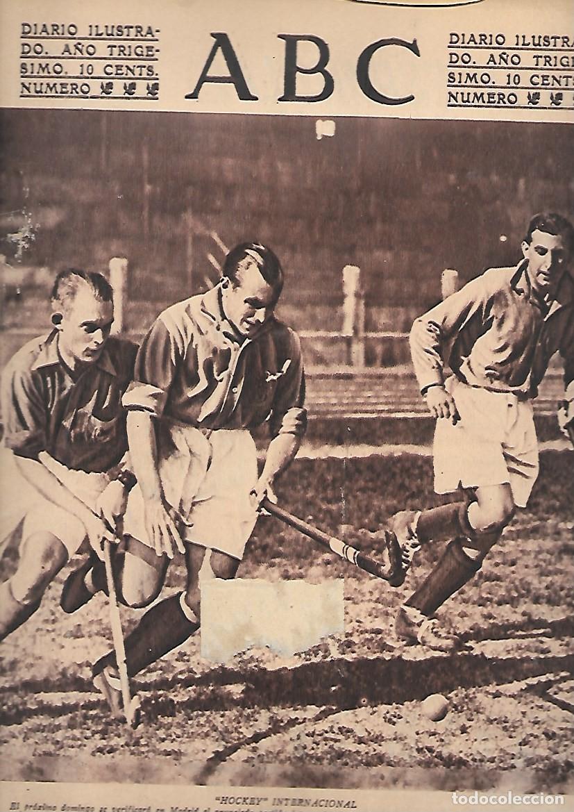 Coleccionismo de Revistas y Peri&oacute;dicos: PERIODICO ABC MADRID-SEVILLA 14 DE ABRIL DE 1934 N&ordm;9645 (A) HOCKEY INTERNACIONAL.A-ABC-0459 ,2