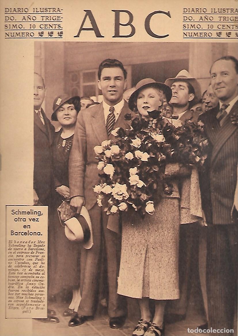 Coleccionismo de Revistas y Peri&oacute;dicos: PERIODICO ABC MADRID-SEVILLA 28 DE ABRIL DE 1934 N&ordm;9651 SCHMELING EN BARCELONA.A-ABC-0465