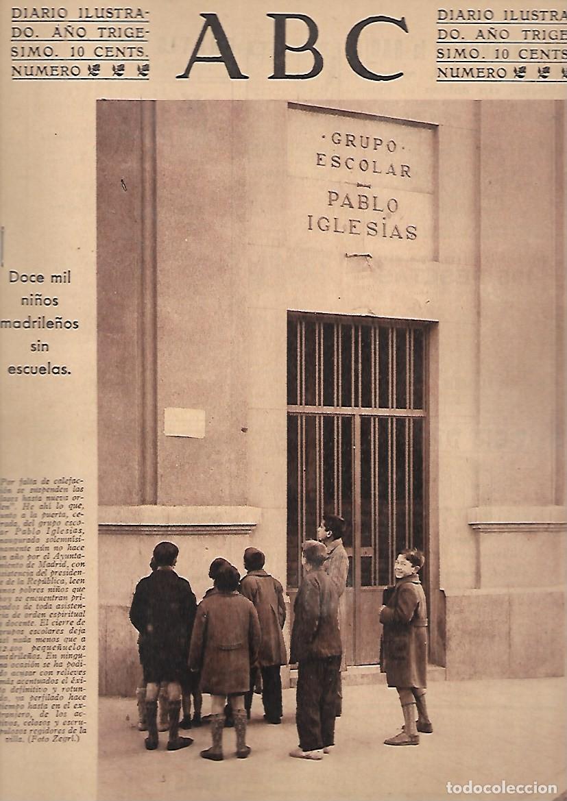 Coleccionismo de Revistas y Peri&oacute;dicos: PERIODICO ABC MADRID-SEVILLA 18 DE ENERO DE 1934 N&ordm; 9573 DOCE MIL NI&Ntilde;OS SIN ESCUELAS.A-ABC-0476