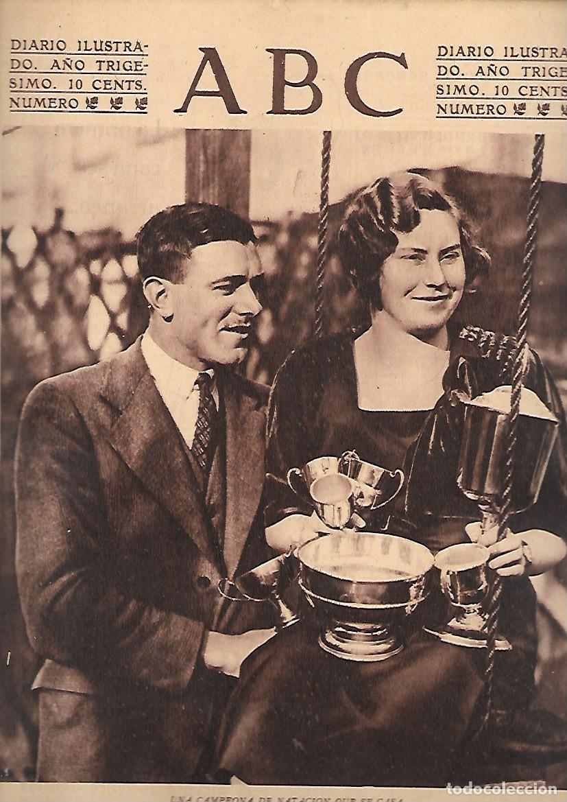 Coleccionismo de Revistas y Peri&oacute;dicos: PERIODICO ABC MADRID-SEVILLA 6 DE FEBRERO DE 1934 N&ordm;9589 CAMPEONA DE NATACION QUE SE CASA.A-ABC-0481