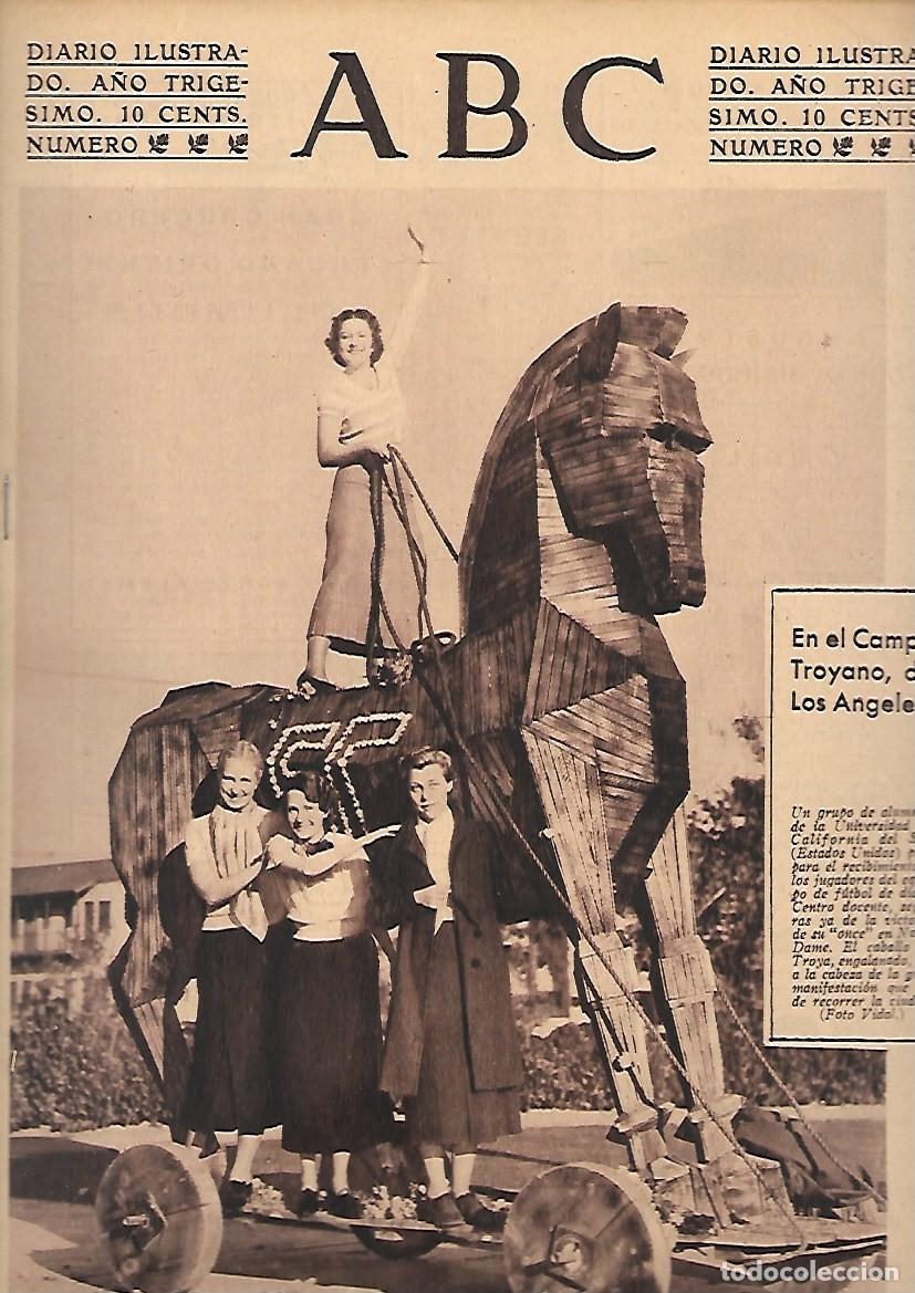 Coleccionismo de Revistas y Peri&oacute;dicos: PERIODICO ABC MADRID-SEVILLA 8 DE FEBRERO DE 1934 N&ordm;9591 CAMPO TROYANO DE LOS ANGELES.A-ABC-0482