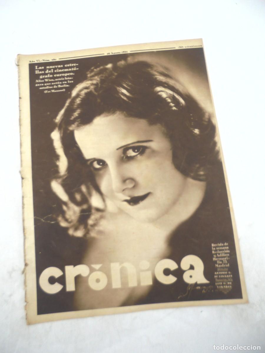 Collectionnisme de Revues et Journaux: CR&Oacute;NICA. REVISTA DE LA SEMANA. A&Ntilde;O VI. N&ordm; 250. 1934. LAS NUEVAS ESTRELLAS DEL CINEMATOGRAFO.... LEER