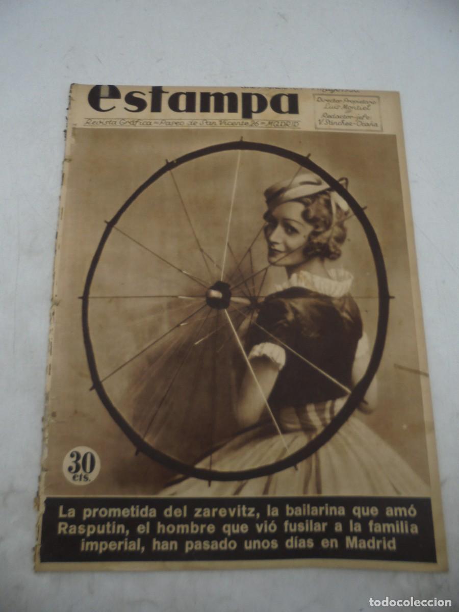 Coleccionismo de Revistas y Peri&oacute;dicos: ESTAMPA. REVISTA GRAFICA. A&Ntilde;O 9. N&ordm; 434. 9 MAYO. 1936. ZAREVITZ, BAILARINA QUE AMO A RASPUTIN..LEER.