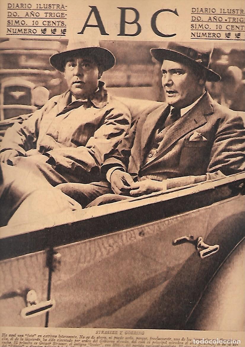 Coleccionismo de Revistas y Peri&oacute;dicos: PERIODICO ABC MADRID-SEVILLA 6 DE JULIO DE 1934 N&ordm;9708 STRASSER Y GOERING.A-ABC-0488