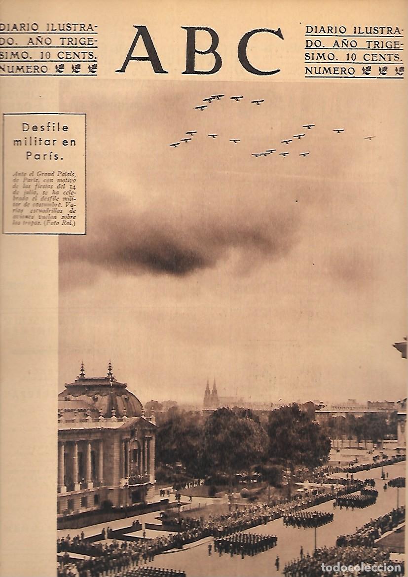 Coleccionismo de Revistas y Peri&oacute;dicos: PERIODICO ABC MADRID-SEVILLA 19 DE JULIO DE 1934 N&ordm;9719 DESFILE MILITAR EN PARIS.A-ABC-0495