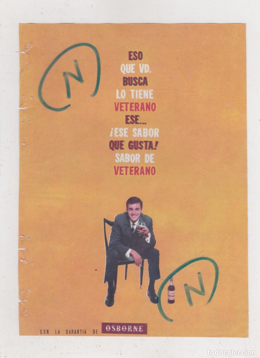 Coleccionismo de Revistas y Peri&oacute;dicos: PUBLICIDAD T 1962. ANUNCIO BRANDY VETERANO. OSBORNE