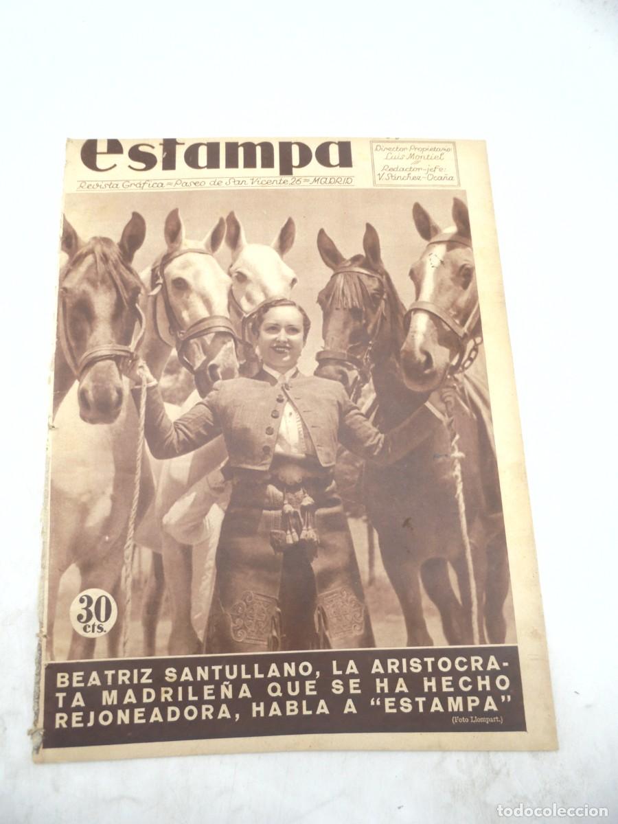 Coleccionismo de Revistas y Peri&oacute;dicos: ESTAMPA. REVISTA GRAFICA. A&Ntilde;O 9. N&ordm; 436. 23 MAYO. 1936. BEATRIZ SANTULLANO, LA ARISTOCRATA MA..LEER.