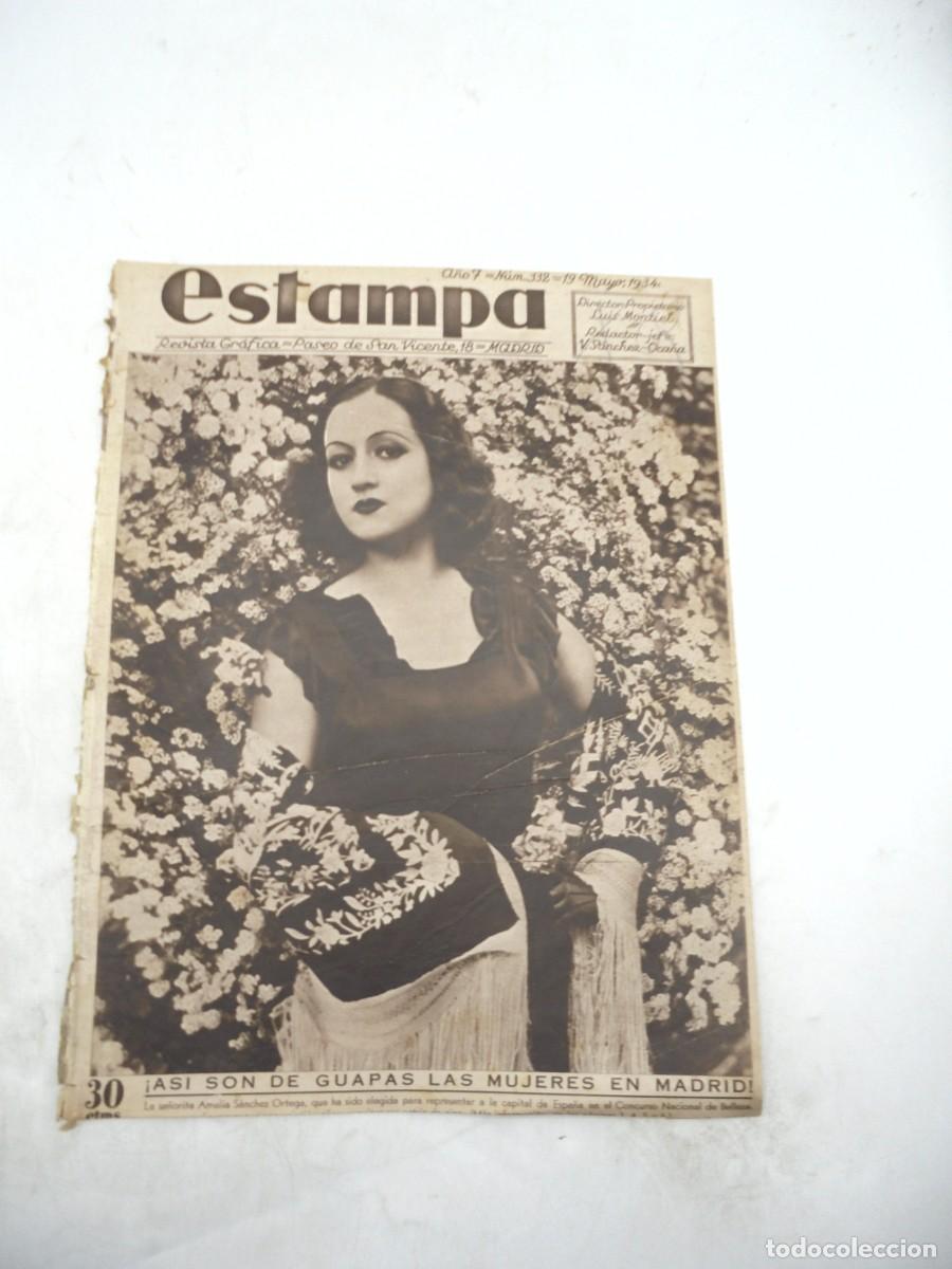 Coleccionismo de Revistas y Peri&oacute;dicos: ESTAMPA. REVISTA GRAFICA. A&Ntilde;O 7. N&ordm; 332. 19 MAY. 1934. LAS MUJERES EN MADRID. PELUQUERIA DE S..LEER.