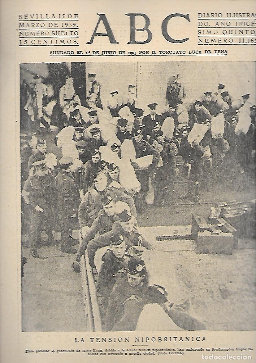Coleccionismo de Revistas y Peri&oacute;dicos: PERIODICO ABC SEVILLA 15 DE MARZO DE 1939 N&ordm;11165 LA TENSION NIPOBRITANICA. A-ABC-0517 ,2
