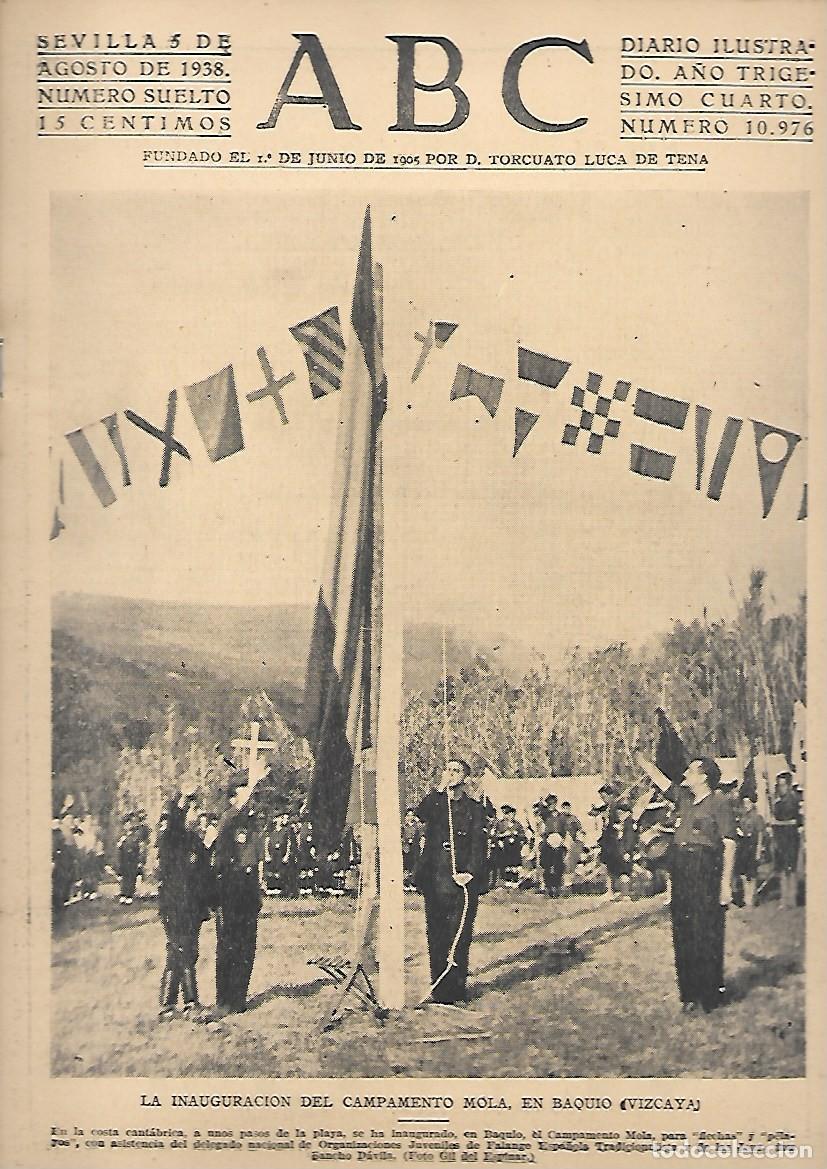 Coleccionismo de Revistas y Peri&oacute;dicos: PERIODICO ABC SEVILLA 5 DE AGOSTO DE 1938 N&ordm;10976 CAMPENTO MOLA (VIZCAYA). A-ABC-0525 ,2