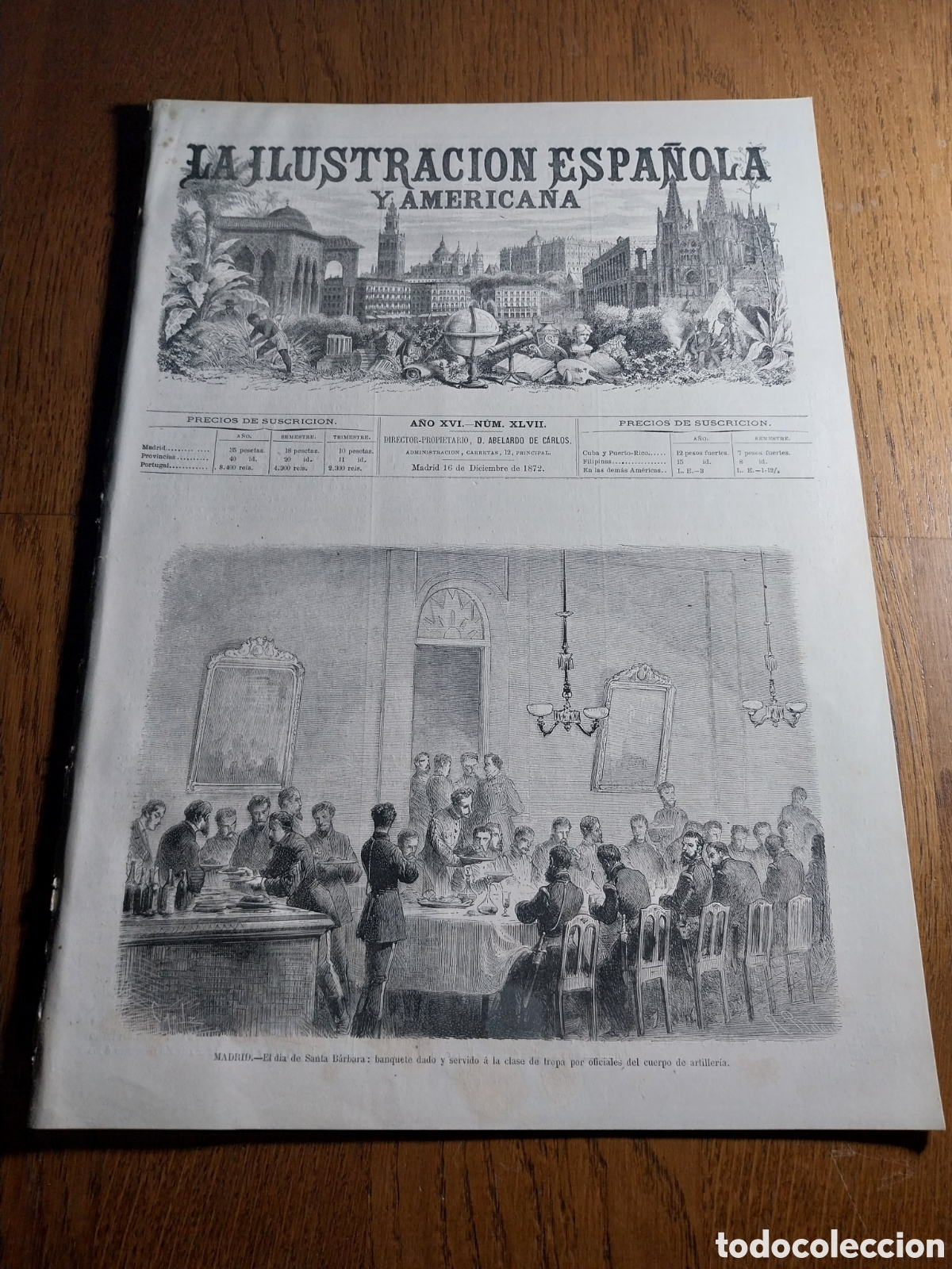 Collection Magazines and Newspapers: REVISTA 1872 ASTORGA CASTILLO.BANQUETE A LA TROPA .GRANADA TRASLADO RELIQUIAS SAN CECILIO