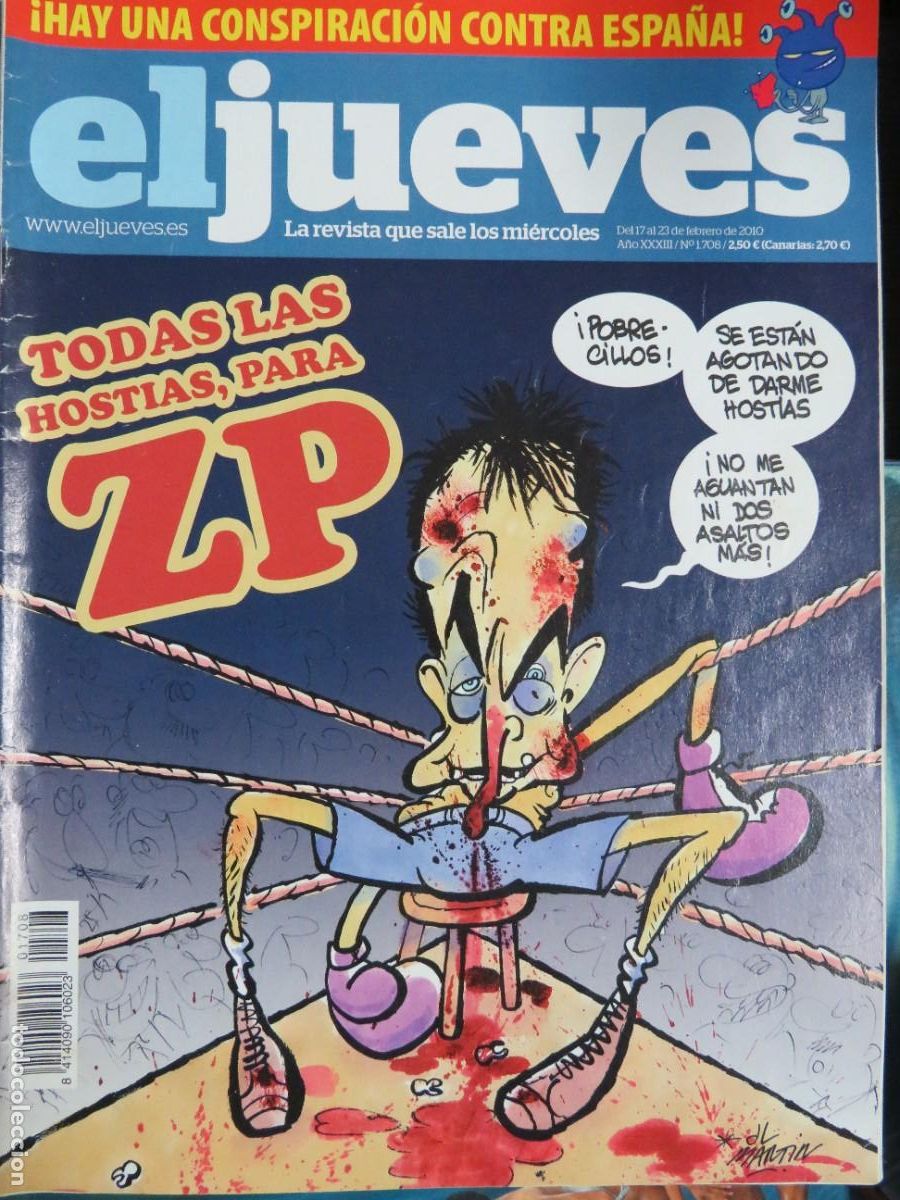 Coleccionismo de revistas y peri&oacute;dicos: EL JUEVES LA REVISTA QUE SALE LOS MIERCOLES N&ordm;1708