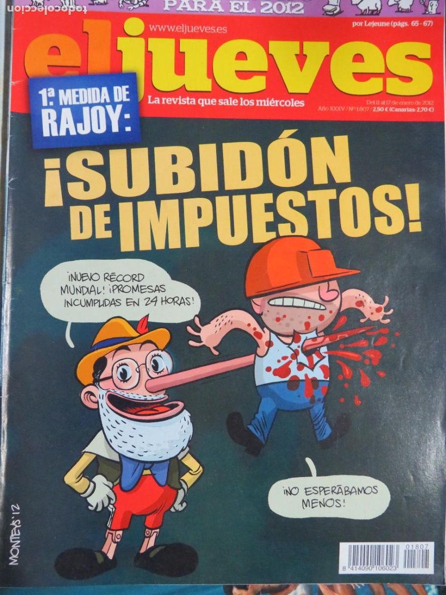 Coleccionismo de revistas y peri&oacute;dicos: EL JUEVES LA REVISTA QUE SALE LOS MIERCOLES N&ordm;1807