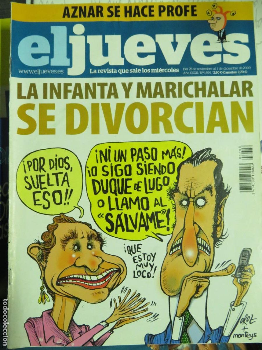 Coleccionismo de revistas y peri&oacute;dicos: EL JUEVES LA REVISTA QUE SALE LOS MIERCOLES N&ordm;1696