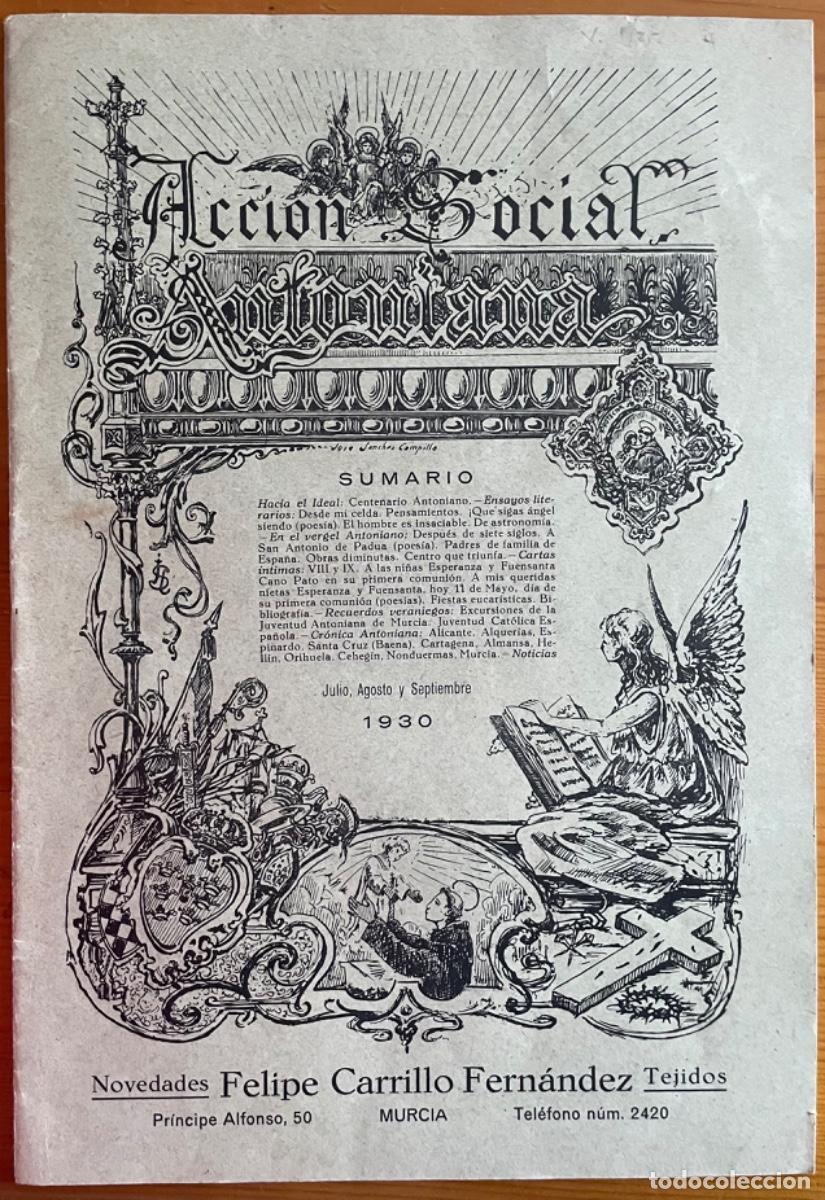 Colecionismo de Revistas e Jornais: MURCIA- REVISTA DE ACCION SOCIAL- NUMERO 70- A&Ntilde;O 1930