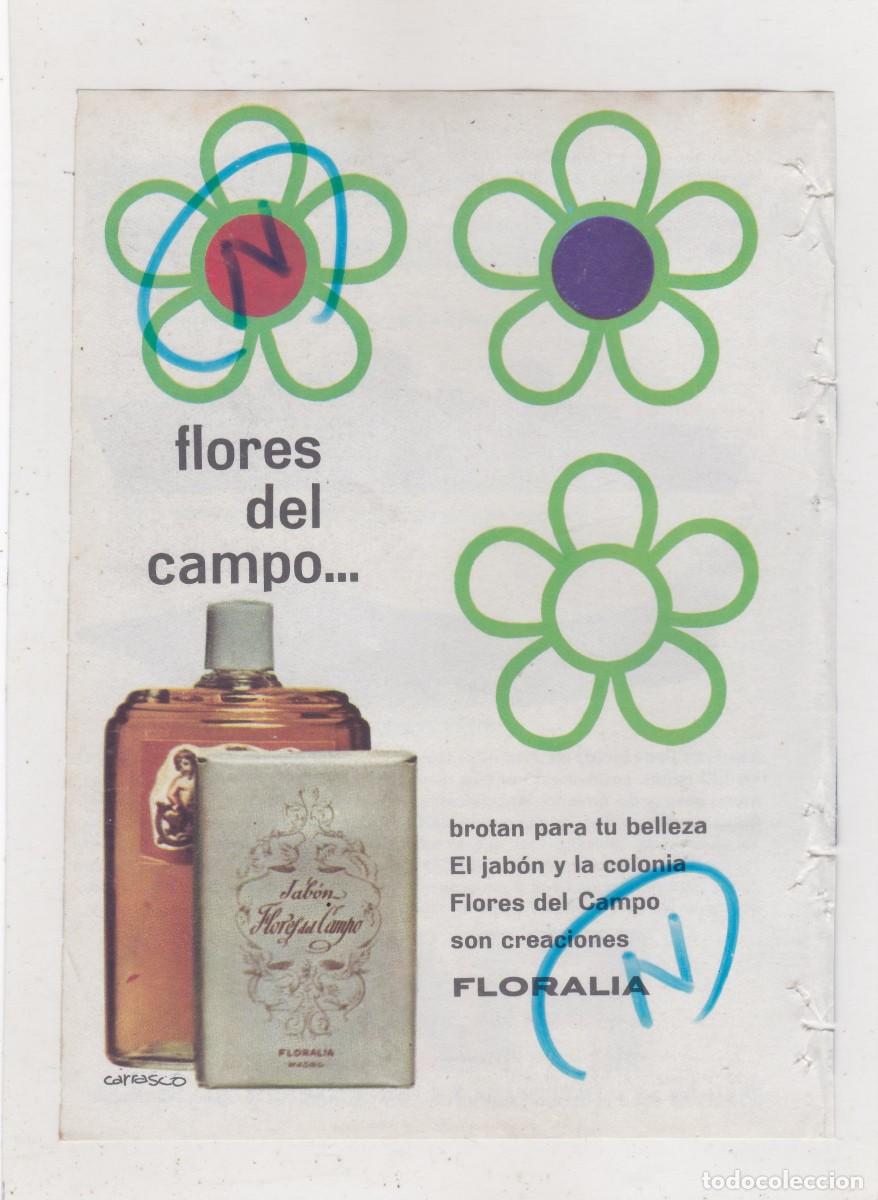 Coleccionismo de Revistas y Peri&oacute;dicos: PUBLICIDAD T 1962. ANUNCIO JABON Y COLONIA FLORES DEL CAMPO. FLORALIA + FIAT HISPANIA, S.A. (REVERSO