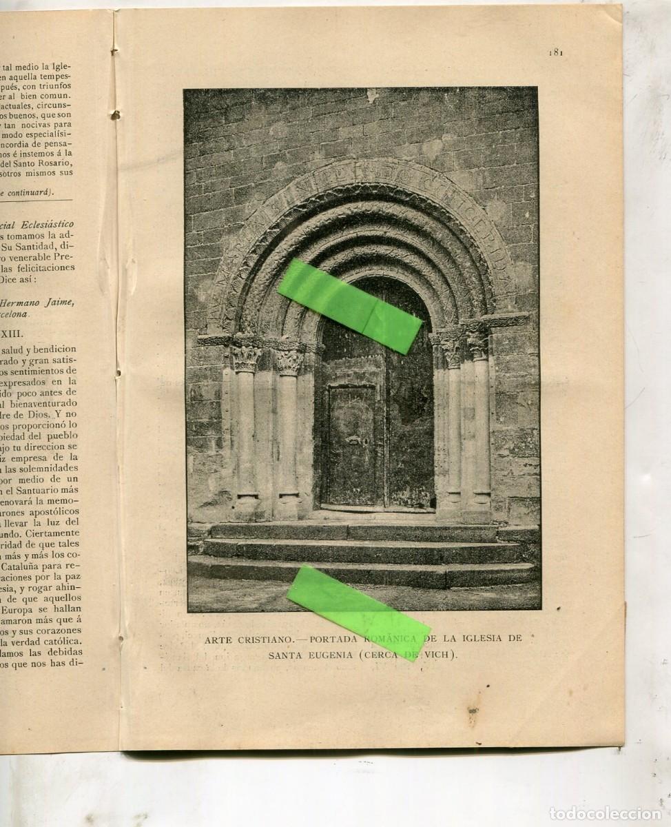 Coleccionismo de Revistas y Peri&oacute;dicos: REVISTA A&Ntilde;O 1892 2 ILUSTRACIONES DE LA IGLESIA ROMANICA DE SANTA EUGENIA DE BERGA CERCA DE VIC