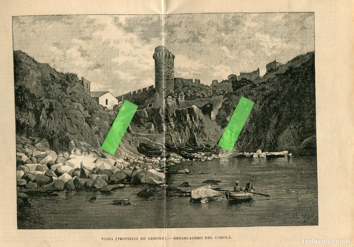 Coleccionismo de revistas y peri&oacute;dicos: REVISTA A&Ntilde;O 1893 ILUSTRACION DE TOSA TOSSA DE MAR EMBARCADERO DEL CODOLA CARDONA