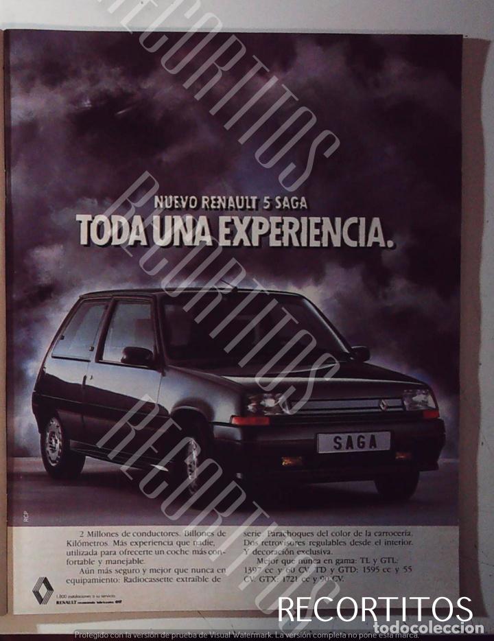 Coleccionismo de Revistas y Peri&oacute;dicos: RENAULT 5 SAGA ANUNCIO PUBLICIDAD
