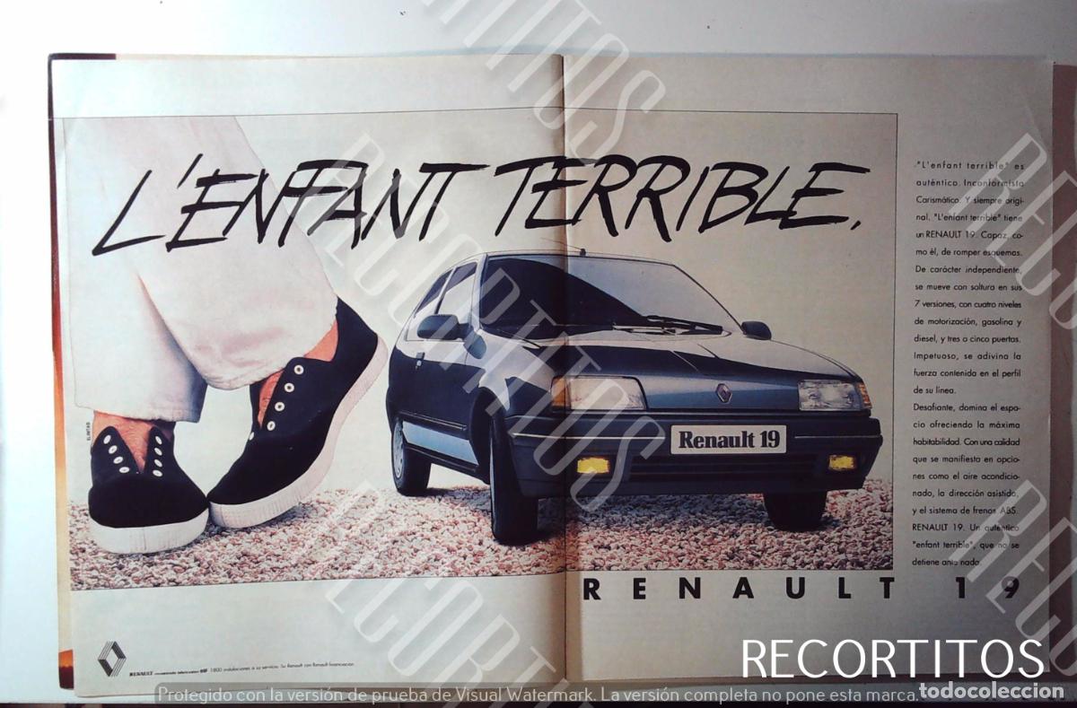 Coleccionismo de Revistas y Peri&oacute;dicos: RENAULT 19 ANUNCIO PUBLICIDAD
