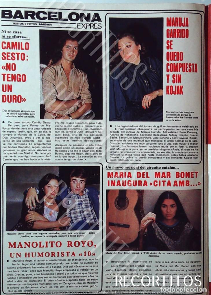 Coleccionismo de Revistas y Peri&oacute;dicos: CAMILO SESTO MARIA DEL MAR BONET MARUJA GARRIDO MANOLITO ROYO