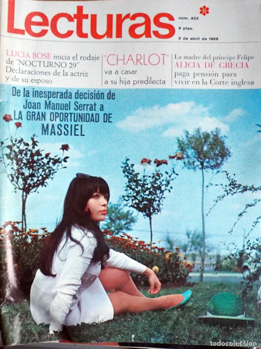 Coleccionismo de Revistas y Peri&oacute;dicos: REVISTA LECTURAS: N&ordm; 833-A&Ntilde;O 1968. LUCIA BOSE-MASSIEL-CHARLOT-ALICIA DE GRECIA...ETC
