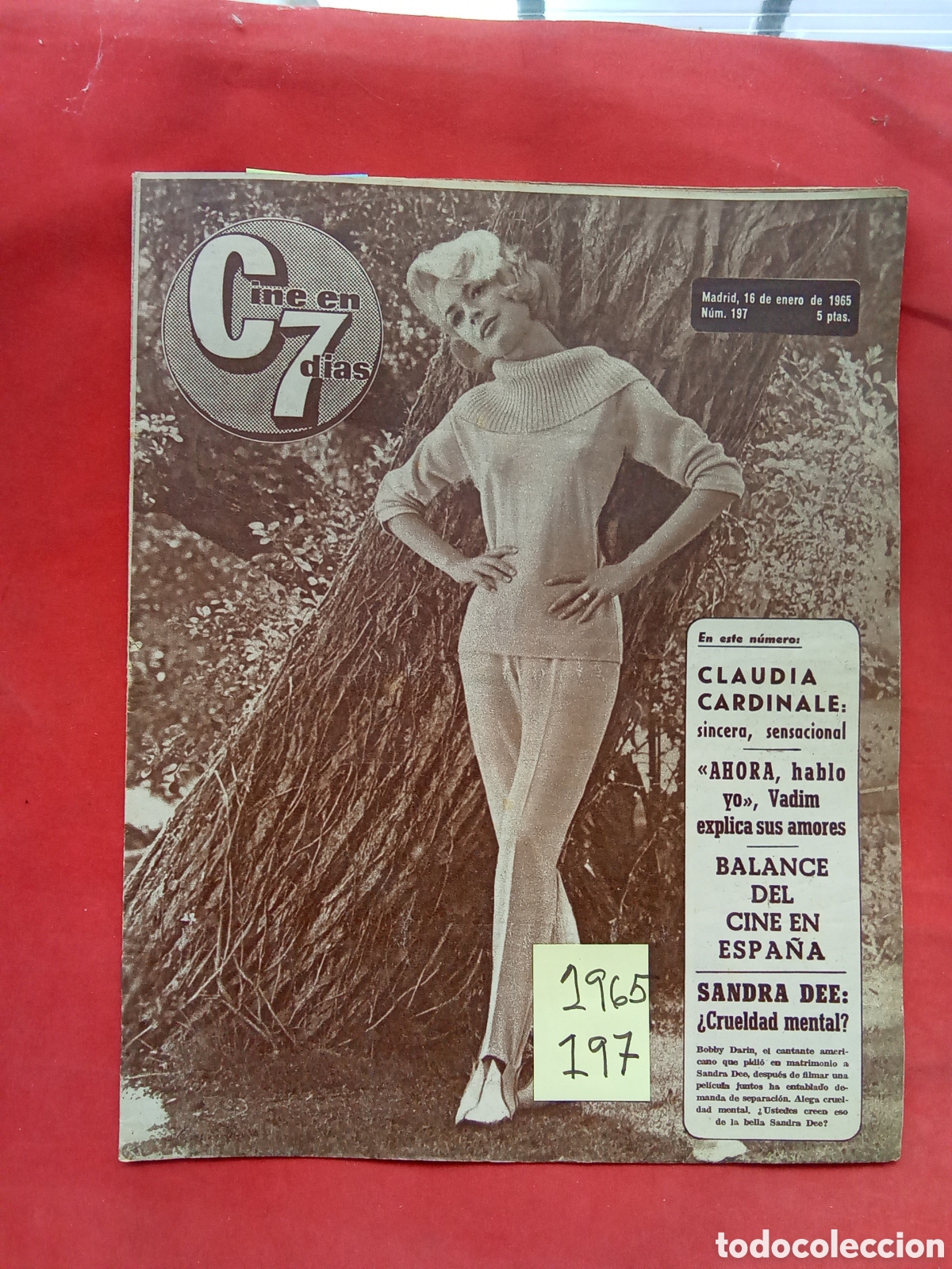 Coleccionismo de Revistas y Peri&oacute;dicos: CINE EN 7 DIAS . N&deg;197. /16. /1 /1965