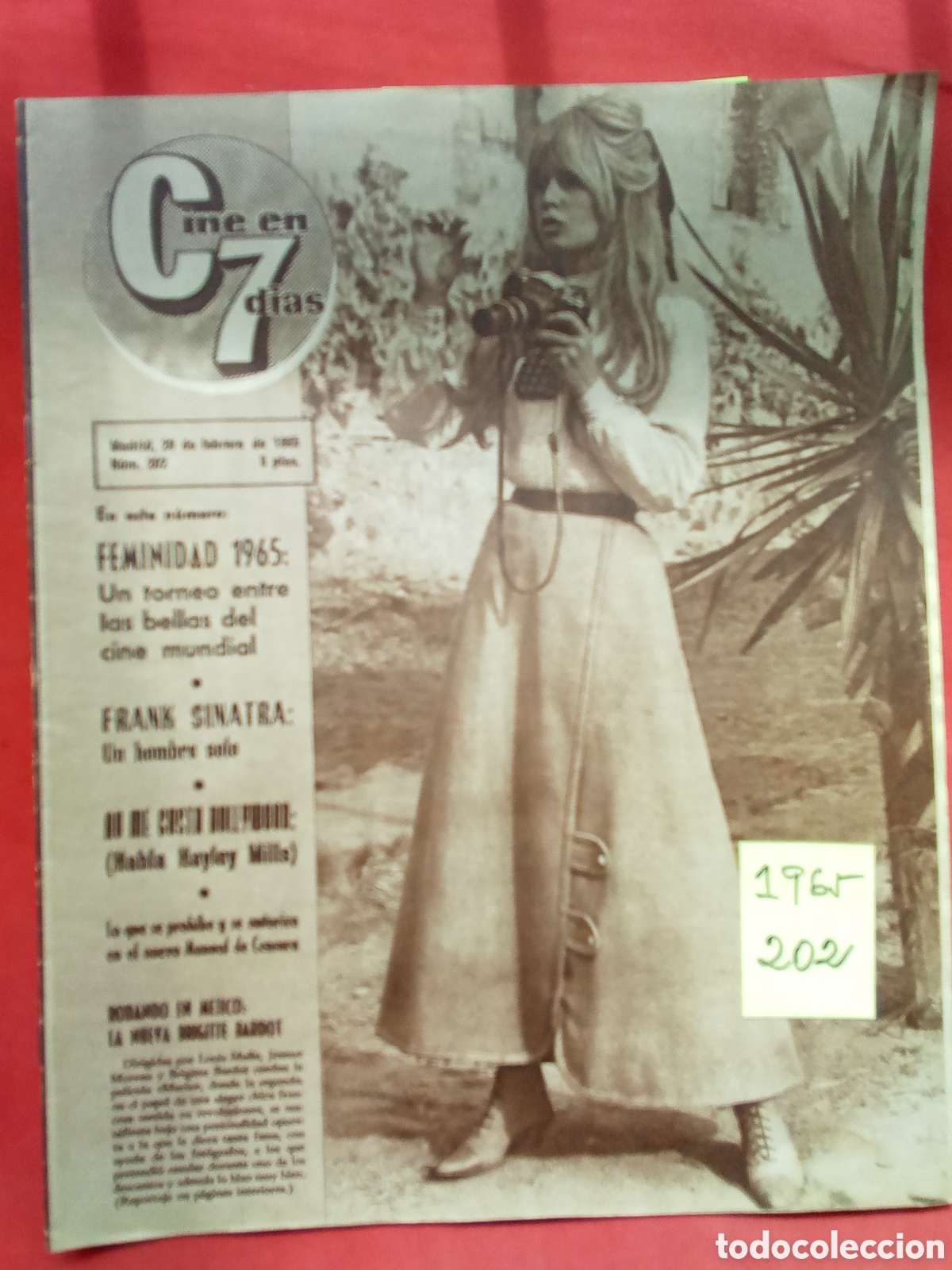 Colecionismo de Revistas e Jornais: CINE EN 7 DIAS . N&deg;. 202/. 20/ 2/1965