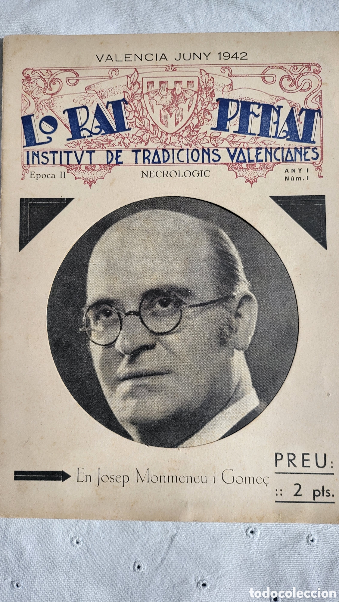 Coleccionismo de revistas y peri&oacute;dicos: REVISTA LO RAT PENAT VALENCIA JUNY 1942 ANY I NUM I