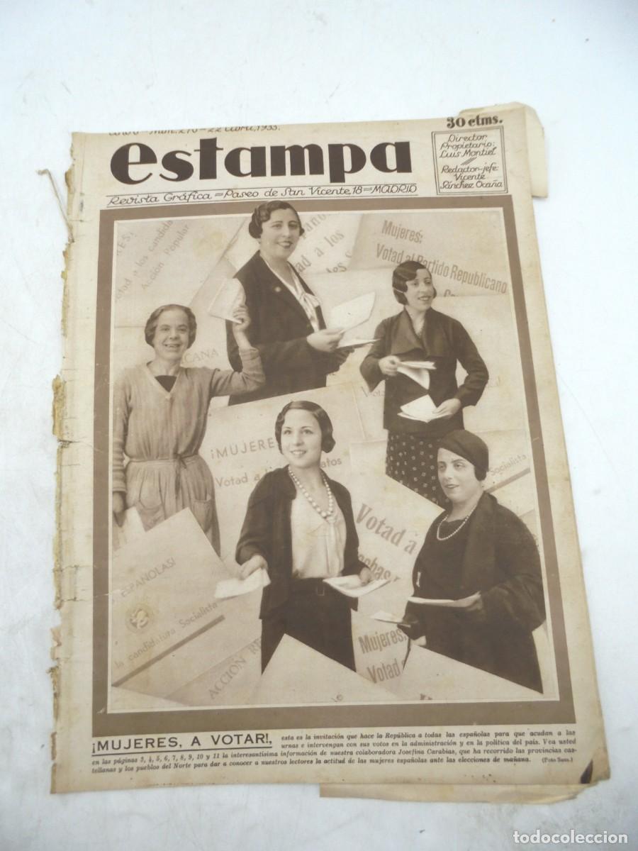 Coleccionismo de Revistas y Peri&oacute;dicos: ESTAMPA. REVISTA GRAFICA. A&Ntilde;O 6. N&ordm; 276. 22 ABR. 1933. MUJERES A VOTAR!. A TRAVES DE LA NORUE...LEER