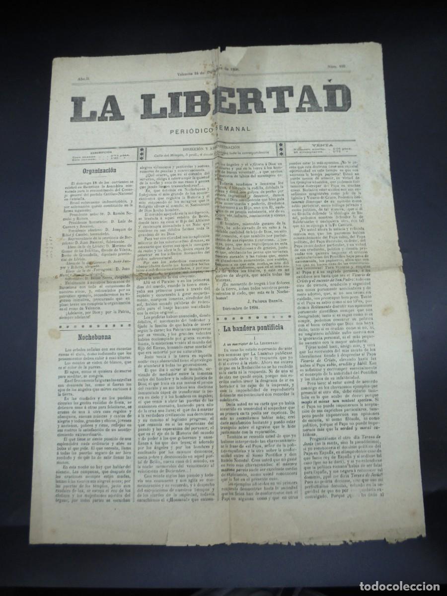 Sammeln von Zeitschriften und Zeitungen: LA LIBERTAD.VALENCIA. PERIODICO.N&ordm; 103. 24 DIC. 1898. ORGANIZACION : SE CELEBRO EN BARCELONA... LEER