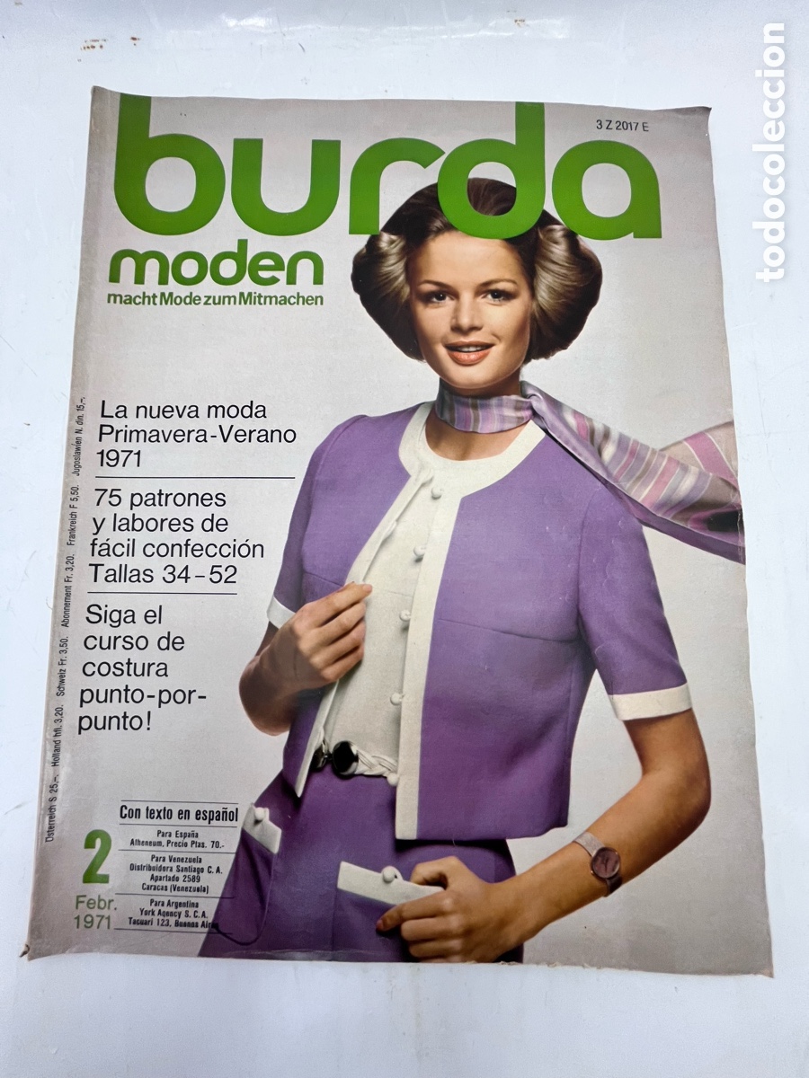 Coleccionismo de revistas y peri&oacute;dicos: Revista alemana NURDA MODEN n&ordm; 2 de febrero de 1971. - sin anexo ni patrones
