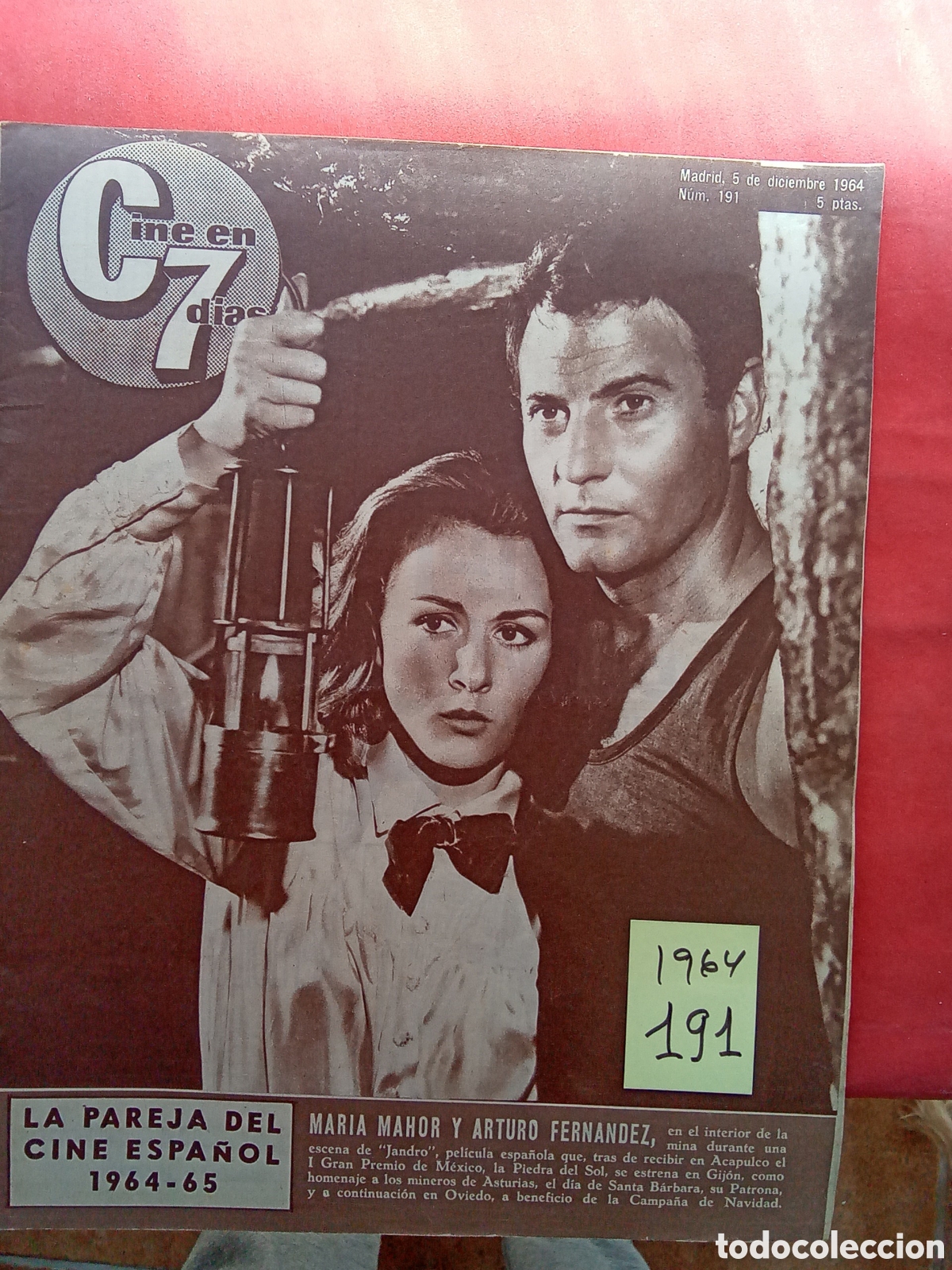 Collection Magazines and Newspapers: CINE EN 7 DIAS . N&deg;. 191 /.5/12 /1964