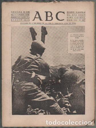 Coleccionismo de Revistas y Peri&oacute;dicos: PERIODICO ABC DE SEVILLA 10 DE SEPTIEMBRE DE 1938 N&ordm; 11007 - A-ABC-0550 ,2