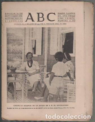 Coleccionismo de Revistas y Peri&oacute;dicos: PERIODICO ABC DE SEVILLA 14 DE SEPTIEMBRE DE 1938 N&ordm; 11010 - A-ABC-0552