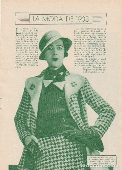 Sammeln von Zeitschriften und Zeitungen: * MODA FEMENINA * Modelos Maggy Rouff, Chanel y Worth - 1933
