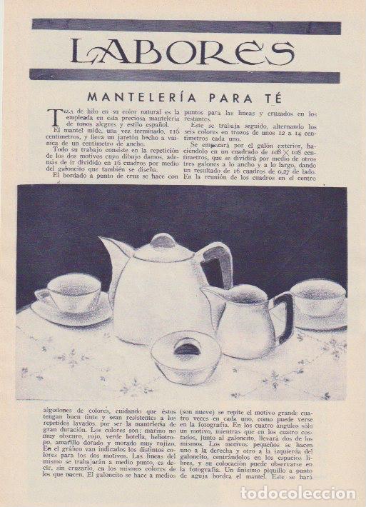 Sammeln von Zeitschriften und Zeitungen: * LABORES * Manteler&iacute;a para t&eacute; - 1933