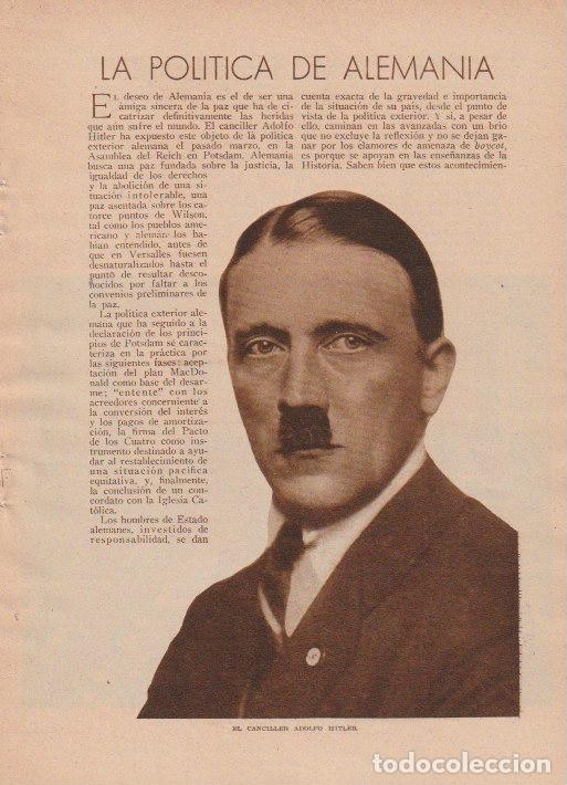 Coleccionismo de revistas y peri&oacute;dicos: * NAZISMO * H&Iacute;TLER * La pol&iacute;tica de Alemania / Dr. Julius Curtius - 1933